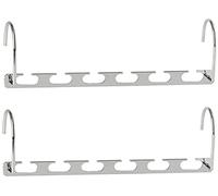 ShopHut Space Saving Metal Hangers Holder Clothing Rack Hanger Multiple Hangers Holder - Magic Space Saver Wardrobe Organiser Hangers - Pack of 2, Silver
