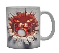 Shopi Zone Ceramic Mug with 3D Drum Set - Breaker Design for Musicians, Rockers and Rhythm Lovers