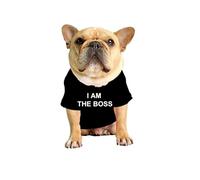 ShopINess 'I Am The Boss' Funny T-Shirt for Dogs, Cats, and Pets - Soft Cotton Pet Apparel, Comfortable and Stylish Tee for Small to Large Pets, Perfect for Everyday Wear (Black, XL)