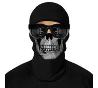 ShopINess Skull Balaclava 3D UPF 40+ Microfibre Ski Mask for Motorcycle Cycling Snowboard | Breathable Face Mask for Halloween Fancy Dress Outdoor Sports (Bones)