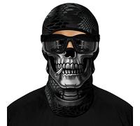 ShopINess Unisex 3D Winter Skull Balaclava for Adults Face Cover for Motorbike, Cycling, Sports, Hiking, and Outdoor Activities, Classic Design, One Size Fits All - Skull (Bandit)