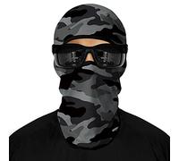 ShopINess Unisex Winter Balaclava for Adults Face Cover for Motorbike, Cycling, Sports, Hiking, and Outdoor Activities, Classic Design, One Size Fits All (Grey Camouflage)