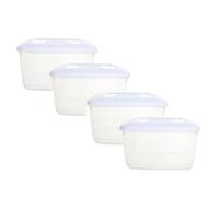 shopior 10L Airtight Food Storage Container with Lid - BPA-Free Plastic Square Box | Fridge, Freezer, Microwave & Dishwasher Safe | Dry Food, Flour, Cereal, Pasta, Meal Prep Organizer (Pack 4)