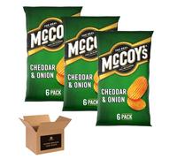 Shopior Crisps Multipack 6 Packs in 1 Pack- Crisps in Bold Flavours - Lunchbox Snacks, Party Sharing, Flavor Snack Variety | Crunchy Snacks for All (McCoy's Cheddar & Onion - 6Pack of 3Pack)