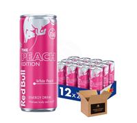 Shopior Energy Drink Can - Original, Sugarfree, Zero & Flavoured Editions Bulk Packs | Caffeine Energy Drinks for Gym, Game & Work (Red Bull White Peach PM £1.75-250ml - Pack 12)