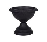 shopior Flower and Herb Plastic Urn Pots | Hourglass Shape - Indoor Outdoor Decor | Wall Planters | Plant Pots for Succulents and more | Urn Flower Pots for Garden, Balcony - 42cm (1, Black)