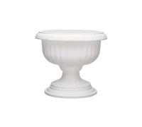shopior Flower and Herb Plastic Urn Pots | Hourglass Shape - Indoor Outdoor Decor | Wall Planters | Plant Pots for Succulents and more | Urn Flower Pots for Garden, Balcony - 42cm (1, White)