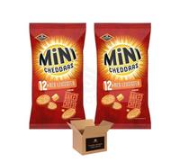 Shopior Mini Cheddars Cheese Grab Bag | Crunchy Oven Baked Cheese Biscuits, Classic British Snack, Perfect for Lunchboxes, Parties & Sharing (Jacob’s Mini Cheddars Red Leicester 12 Packs of 2)