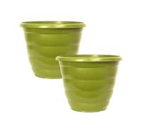 shopior Plastic Bumble Beehive Planter Pot - Deep Garden Plant Pot with Drainage Holes | Durable Weatherproof Indoor & Outdoor Planter (Bumble Glossy Green, 30cm, Pack of 2)