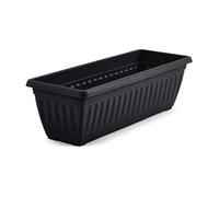 shopior Rectangle Plastic Outdoor Planters | Window Flower Box | Long Plastic Planter Box | Plastic Window Planters | Large 90 cm Planting Trough for Windows | Durable Plastic Flower Box (1, Black)