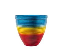 shopior Round Plastic Plant Pot | Rainbow Effect - Large 16.5L Decorative Garden Flower Planter with Drainage Holes - Indoor Outdoor Plant Pots for Patio, Balcony, Yard (Rainbow Effect-23cm, Pack 1)