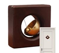 Shopkeepers Bell for Door Opening, Magnetic Wooden Doorbell, Copper, Wood, Brass Decorative Chime Reminder, Home Decor for Entryway, Room, Garden, Backyard, Vintage Style Alert, 8x8cm