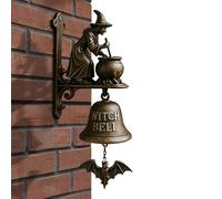 Shopkeepers Bell, Witch Dachshund Themed Outdoor Manual Ring Doorbell, Hangable Decorative Bell for Home Porch, Garden, Cottage, Shop, Fence, Wall, Courtyard, and Housewarming Gift