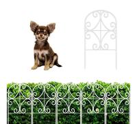 ShopLaLa Animal Barrier (10 Panels) 12x24in Rustproof White Metal Fences | Wire Metal Fence Butterfly Arch Panel Outdoor, Decorative Flower Bed Edging for Dog Rustproof Yard Landscape Fencing Decor