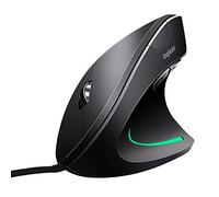 shoplease Wired Vertical Mouse, Optical Ergonomic Mouse With 4 Adjustable Dpi 800/1200/2000/3200, Better for Large Hands, Black