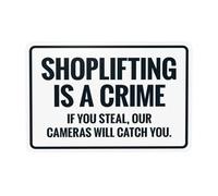 Shoplifting Is A Crime If You Steal Our Cameras Will Catch You Security Warning Metal Signs for Business Office Road Home Street Wall Safety Decor Easy to Mount 30 x 20 cm