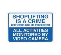 Shoplifting Is A Crime Offenders Will Be Prosecuted All Activities Monitored Warning,Store Security Metal Signs for Home Busines Street Wall Caution Decor 12 x 8 Inch