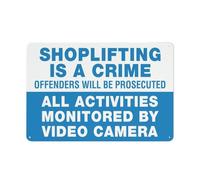 Shoplifting Is A Crime Offenders Will Be Prosecuted Safe Sign, Signs Outdoor, 12 X 8 In, Sign For Home, Business, Driveway Alert
