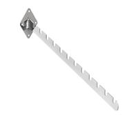 Shoplines Supplies 2X Wall Mounted 12 Notched Arm - Chrome Finish Waterfall Display Rail for Clothes & Garments - Heavy-Duty Retail Display Arm with 4 Fixing Holes - 400mm Projection