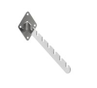 Shoplines Supplies 3X Wall Mounted 7 Notched Arm - Chrome Finish Waterfall Display Rail for Clothes & Garments - Heavy-Duty Retail Display Arm with 4 Fixing Holes - 240mm Projection