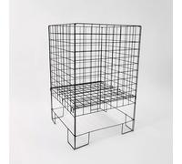 Shoplines Supplies 41cm Square Dump Bin Basket - Black Polycoated Collapsible Display Bin for Retail - Adjustable Bottom Section - 78cm High - Flat Pack Assembly