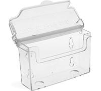 Shoplines Supplies Brochure Holder with Lid - Weatherproof Wall-Mountable Brochure Box - Outdoor Use - Transparent, UV-Stabilised Polystyrene