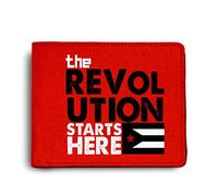 ShopMantra Revolution Starts Here Printed Canvas Leather Wallet for Men's, Multi Brown (ten Color), Wallet