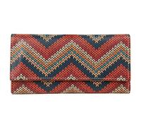 ShopMantra Vegan Leather Wallet for Women | Unique Print | Clutch | holds upto 11 Cards 1 ID Slot | 2 Notes and 1 Coin Compartment | Inside Key Holder | Magnetic Closure | Multicolor, Textile Pattern,