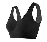 ShopMCR 1 or 3 Pack Seamless Yoga Bralette - Wireless, Stretch Crop Top Bra with Medium Support for Women & Girls (M, 1, Black)