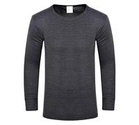 ShopMCR 1 Pack Men's Thermal Underwear Long Sleeve Vests, Winter Warm Base Layer Tops, Soft Full Sleeve Shirts for Cold Weather, Sizes S-XXL (Grey, XL)