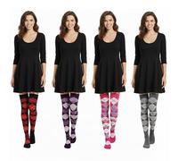 ShopMCR Assorted Color Argyle Over Knee Socks (5 Pairs) UK 4-6 | Multi-Color Diamond Pattern Thigh Highs | Best Value Gift Set (4-6, 4P, Assorted)