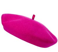ShopMCR Classic Wool Beret Hat for Men & Women - French Style Vintage Artist Cap - Soft, Warm & Comfortable Autumn Winter Accessory - Plain, Chic & Timeless Parisian Fashion Hat (Pink)