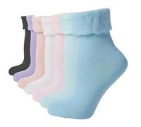 ShopMCR Extra Warm Women’s Super-Soft Thermal Bed Socks in Assorted Colours - Fluffy Socks Womens Ideal for Cold Evenings - Fleece Lining, Cosy, Comfortable UK 4-7 (4 Pairs, Assorted Pastel)