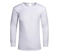 ShopMCR Men's Thermal Long Sleeve Top - Soft Polyester & Cotton Blend Base Layer, Winter Warmth, Full Sleeve Insulation, Available in Black, White, Grey & White, Sizes S-2XL Pack of 1 (White, M)