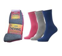ShopMCR Multipack Thermal Diabetic Socks Extra Thick Warm Black Heated Boot Socks-Ultimate Cold Weather Protection Insulated Socks UK 4-6 (AST, 6PK)