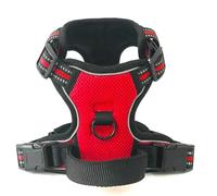 ShopMiey Dog Harness No Pull Pet Harness with 2 Leash Clips, Adjustable Soft Padded Pet Vest, Reflective No-Choke with Easy Control Handle for Training or Walking (Crimson Red, Medium)