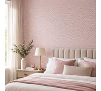 Shopnbits Blush Pink Geometric Wallpaper Luxury Textured Vinyl Paste The Wall Washable Free Match 10M X 53Cm