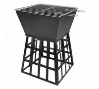 Shopnbits Redwood Leisure Brazier Fire Pit With Bbq Grill Outdoor Charcoal Bbq For Patio, Garden & Camping