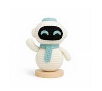 SHOPNROCK HOPNROCK Crochet Robot Plush Handmade Amigurumi Space Bot Toy with Scarf, Cute Kawaii Stuffed Robot Doll for Kids, Teens & Adults,Soft Knit Plushie Gift, Geeky Room Decor & Collectible