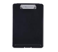 SHOPOBOX Foldable Plastic A4 Clip Pad Clipboard with Built in Storage Case and Pen Holder Ideal for School, Office, Travel Perfect for Students,Teachers, Doctors,Nurses, Professionals (Black)
