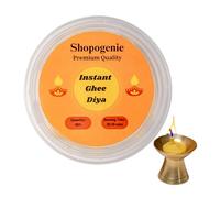 SHOPOGENIE SHOPOGENIE 50 Pcs Ghee diya batti for Pooja with 1 Brass Diya Holder | Ghee Batti for Diya Daily prayer | Burning Time 20-30 Min | UKGWD50