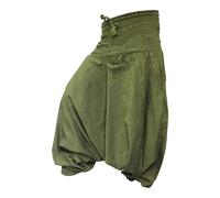 SHOPOHOLIC FASHION Aladdin Harem Pants Boho Baggy Trousers Loose Fit Yoga Hippie Clothes, Green