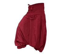 SHOPOHOLIC FASHION Aladdin Harem Pants Boho Baggy Trousers Loose Fit Yoga Hippie Clothes, Maroon