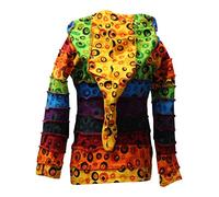 SHOPOHOLIC FASHION Children Pixie Colorful Hippie Striped Hoodie Hippy Boho Kids Sweater Jacket (L,Bubble)