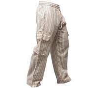 SHOPOHOLIC FASHION Mens Elastic Waist Cargo Pants Plain Hippy Combat Trousers (Grey/3XL)