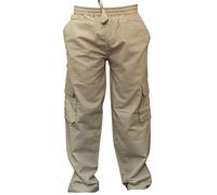 SHOPOHOLIC FASHION Mens Plain Hemp Hippie Combat Trousers(2XL,Grey)