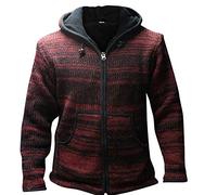 shopoholic fashion Tie Dye Festival Hooded Woolen Hippy Jacket(s, Maroon)