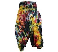 SHOPOHOLIC FASHION Tie Dye Womens Harem Pants, Colourful Yoga Boho Baggy Trousers Hippie Clothes, Dazzling Tie Dye
