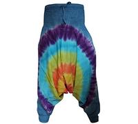 SHOPOHOLIC FASHION Tie Dye Womens Harem Pants, Colourful Yoga Boho Baggy Trousers Hippie Clothes, Rainbow Tie Dye