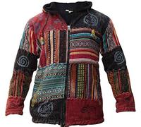 SHOPOHOLIC FASHION Unisex Patchwork Festival Hippie Hoodie Jacket, XXL, Multicoloured